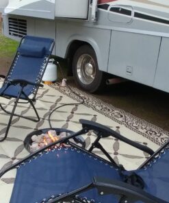 Stylish Camping 119187 9-feet by 18-feet Reversible Mat, Plastic Straw Rug, Large Floor Mat for Outdoors, RV, Patio, Backyard, Picnic, Beach, Camping (Brown/Beige) 9x18 Brown/Beige 35 811MWXRmluL