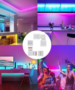 JACKYLED L Shape 4-Pin LED Connectors 10-Pack with 22Pcs Clips 10mm for Strip Lights 31 811MqxBCKCL