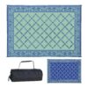 Stylish Camping 119123 9-feet by 12-feet Reversible Mat, Plastic Straw Rug, Large Floor Mat for Outdoors, RV, Patio, Backyard, Picnic, Beach, Camping (Blue/Light-Green) 9x12 Blue/Light Green 23 811OBep2JKL