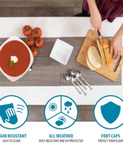 LIFETIME 80160 Commercial Height Adjustable Folding Utility Table, 4 Feet, White Granite 36 811QW1ZtklL