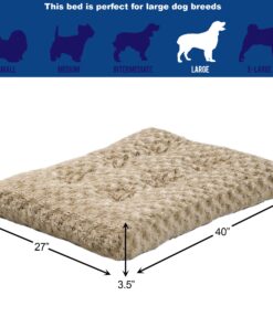 MidWest Homes for Pets Deluxe Dog Beds | Super Plush Dog & Cat Beds Ideal for Dog Crates | Machine Wash & Dryer Friendly, 1-Year Warranty Mocha 42-Inch 23 811SRURdPiL