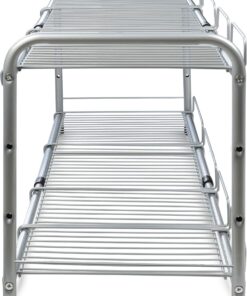Surpahs 2 Tier Under Sink Expandable Shelf Organizer, Storage Rack (Silver) 24 811SrL4x5AL