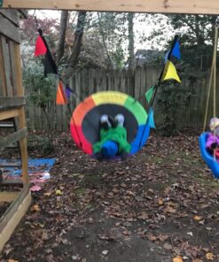 Sorbus 40" Saucer Swing for Kids - 220lbs Outdoor Swing Fun- Tree Glider Therapy Swing for Kids- Adjustable Ropes & Durable Swing Seat- Trampoline Net Swing for Swing Set,Backyard,Indoor/Outdoor,Gift 40 Inch 31 811U5N3cg2L