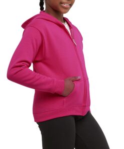 Hanes Girls Hoodie, EcoSmart Girls' Full-Zip Hoodie, Cotton Hoodies for Girls, Fleece Zip Jackets Medium Amaranth 10 811WtwQtFcL