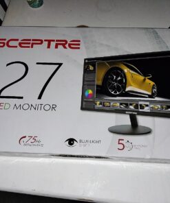 Sceptre 27-Inch FHD LED Gaming Monitor 75Hz 2X HDMI VGA Build-in Speakers, Ultra Slim Metal Black 27" 75Hz AMD FreeSync 22 811XlH 8qGL
