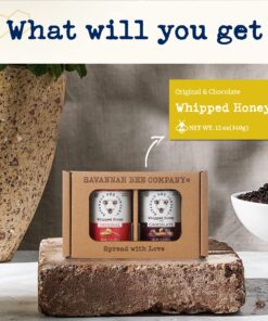 Whipped Honey Gift Set by Savannah Bee - Creamy, Smooth, Spreadable and absolutely Delicious - 100% Natural and Pure Honey - 12 Oz (Original & Chocolate) Original & Chocolate 9 811XxLsoxZL