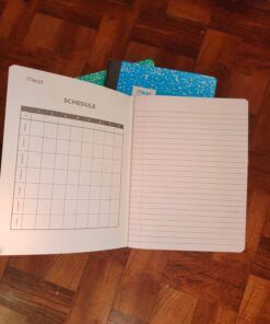 Mead Composition Notebooks, 12 Pack, Wide Ruled Paper, 9-3/4" x 7-1/2", 100 Sheets per Comp Book, Color Will Vary (73389) 40 811Y95qcokL