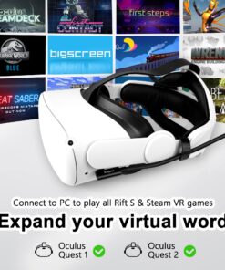 Alternative view of Kuject Link Cable 16FT Compatible for Quest 3, Quest 2 and Quest Pro, VR Headset Cable Accessories for Rift S/Steam VR Games, USB 3.0 Type C to C High Speed Data Transfer Charging Cord for Gaming PC Black