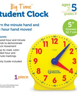 Learning Resources Big Time Student Clock, Teaching & Demonstration Clock, Develops Time and Early Math Skills, Ages 5+, Clock for Learning, 12 Hour,Back to School Gifts 19 811bVQvMynL