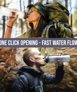 Embrava Best Sports Water Bottle - 32oz Large - Fast Flow, Flip Top Leak Proof Lid w/One Click Open - Non-Toxic BPA Free & Eco-Friendly Plastic - For Men & Women Gray 36 811e7cKM22L 1