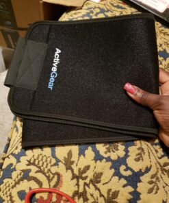 ActiveGear Waist Trimmer Belt Slim Body Sweat Wrap for Stomach and Back Lumbar Support Blue Medium 28 811jxwu9owL