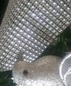 Royal Imports Diamond Sparkling Rhinestone Bling Wrap Ribbon Bulk DIY Roll - Event Decorations, Wedding Cake, Bridal/Baby Shower, Birthday, Arts & Crafts, Party Decorations - 30 Ft - 1 Roll - Silver 1 Roll (24-Rows) 43 811kJyZjhXL