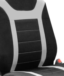 FH Group Car Seat Covers Front Set Cloth - Seat Covers for Low Back Car Seats with Removable Headrest, Universal Fit, Automotive Seat Cover, Airbag Compatible Car Seat Cover for SUV, Sedan, Van Gray 27 811kdFY6AL