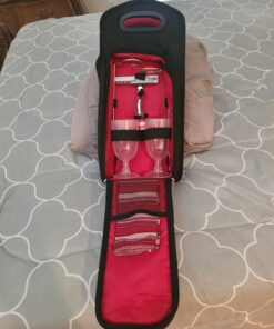 KOVOT 9 Piece Wine Travel Bag and Picnic Set Including 2 Wine Glass Holder Stakes 29 811ke4ks zL