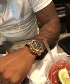 Michael Kors Dylan Men's Watch, Stainless Steel Chronograph Watch for Men with Steel or Silicone Band Black/Rose gold 41 811mGwf 1ML