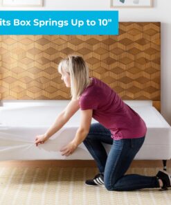 Linenspa Box Spring Encasement King, Complete Protection with Zipper, Waterproof Box Spring Protector King, White 10" Depth 11 811mSFdIrrL 1