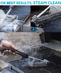 Kona 360/Clean Grill Brush - Powerful 30-Second Grill Cleaner - The World's Best Grill Brush, Bristle | Free of Brass Wire & Safe BBQ Grill Brush, BBQ Brush Accessory for Grill Cleaning Kit - 18 Inch 1 Black 23 811nDmU 9oL
