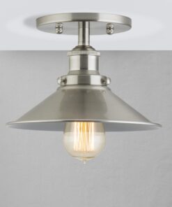Linea di Liara Andante Brushed Nickel Flush Mount Ceiling Light Fixture Farmhouse Rustic Flush Light Kitchen Lighting Bedroom Bathroom Hallway Light Fixtures Industrial Semi Flush Mount Lighting Fixture Only 19 811oNoz yL