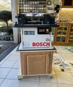 BOSCH RA1171 25-1/2 in. x 15-7/8 in. Benchtop Laminated MDF Top Cabinet Style Router Table with 2 Dust Collection Ports 71 811oc6v4SsL