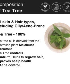 Soulflower Organic Tea Tree Essential Oil for Oily Skin & Itchy Scalp- Melaleuca Alternifolia- 100% Pure, Natural, Vegan, Cruelty Free, Premium Quality, Aromatherapy, Diffusion, 30ml/ 1 fl oz 1 Fl Oz (Pack of 1) 24 811q9V4 9cL 4