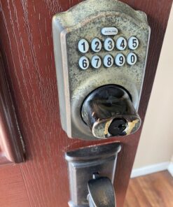 Schlage BE365 V CAM 716 Camelot Keypad Deadbolt, Electronic Keyless Entry Lock, Aged Bronze 34 811r7gmlMTL