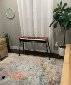 On-Stage KS7150 Platform-Style Keyboard Stand (Setup for Keyboards, Synths, Organs, and Electric Pianos, 230 lb Capacity, Adjustable Height and Width, Folding, Portable, Rubber Feet, Metal, Black) 25 811sA zg GL