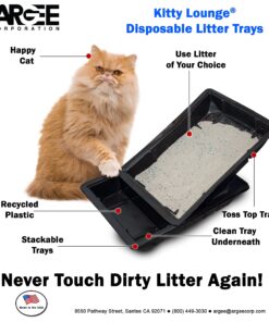 Alternative view of Kitty Lounge Disposable Litter Tray, Black, 50-Pack- Argee RG606/50, Black
