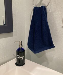 Cobalt Blue Soap Dispenser with Stainless Metal Pump - Blue 16oz Glass Lotion Bottle by Industrial Rewind 22 811t5H2K6KL