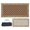 Stylish Camping 119187 9-feet by 18-feet Reversible Mat, Plastic Straw Rug, Large Floor Mat for Outdoors, RV, Patio, Backyard, Picnic, Beach, Camping (Brown/Beige) 9x18 Brown/Beige 38 811tdUOLCzL