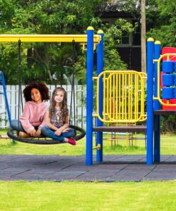 Sorbus Saucer Tree Swing- Kids Outdoor Disc Round Swing - 40" Heavy Duty 220lbs Seat- Easy Install Flying Saucer Web Circle Swing- Perfect for Gift,Playground, Birthday, Xmas, IndoorOutdoor Tire Swing Net Seat 40 Inch 24 811uwLK tL