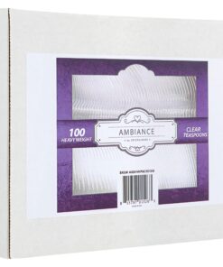 Heavy Weight Disposable Plastic Spoons, Food Grade Heavy Duty Plastic Silverware, Tea Spoons, Cutlery (Clear, 100 Tea Spoons) 100 Pack Clear 15 811vRAktdS