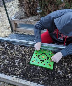Seeding Square – Seed Spacer Tool for Maximum Harvest, Organized Plants & Less Weeds – Square Foot Garden – Includes: Color Coded Seed Template & Magnetic Dibber/Seed Ruler/Seed Spoon & Planting Guide 38 811vY 4cuSL 1