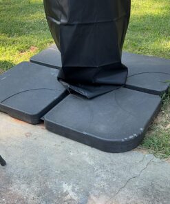 Best Choice Products 4-Piece 155lb Capacity Heavy-Duty Cantilever Offset Patio Umbrella Stand Square Base Plate Set w/Easy-Fill Spouts for Water or Sand - Black 39 811x6SrpsiL