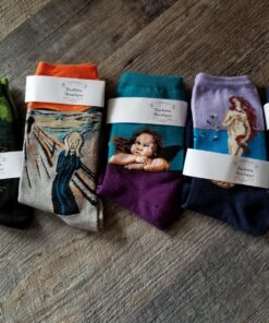 Chalier Womens Fun Socks Famous Painting Patterned Art Socks & Printed Cool Novelty Funny Socks for Women One Size 1 Set A-oil Painting Multicolor 2 (5 Pairs) 34 811yJ5eGJdL