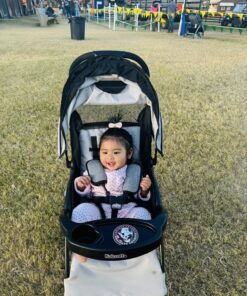 Kolcraft Cloud Plus Lightweight Easy Fold Compact Toddler Stroller and Baby Stroller for Travel, Large Storage Basket, Multi-Position Recline, Convenient One-hand Fold, 13 lbs - Slate Gray Slate Grey (Wheel Color May Vary) 33 811yWpzzAL