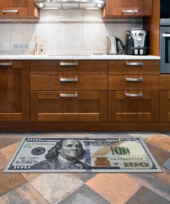 Machine Washable $100 Bill Design Non-Slip Rubberback 22x53 Modern Runner Rug for Hallway, Kitchen, Bedroom, 22" x 53", Multicolor Money New $100 Runner - 22" x 53" 23 811zDD28KpL