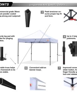 Alternative view of ABCCANOPY Heavy Duty Ez Pop up Canopy Tent with Sidewalls 10x10, White