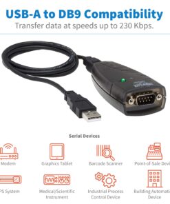 Tripp Lite Keyspan High-Speed USB to Serial Adapter, PC & Mac, USB-A to DB9 RS232 Male, 3 Foot / 0.91 Meter Cable, 3-Year Warranty (USA-19HS) 17 812 v6cuuL