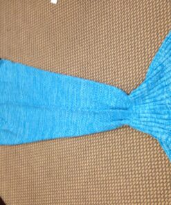LAGHCAT Mermaid Tail Blanket Crochet Mermaid Blanket for Adult, Soft All Seasons Snuggle Mermaid Sleeping Bag Blankets 71"x35.5" Blue 43 81200Y3V7rL