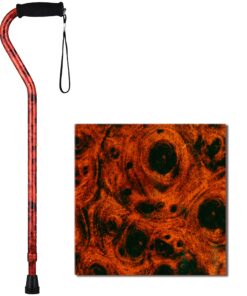 NOVA Designer Walking Cane with Offset Handle, Lightweight Adjustable Walking Stick with Carrying Strap Mahogany Swirl Design 5 8120PGAPJ5L