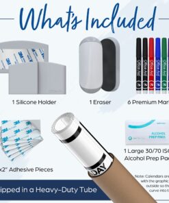 Alternative view of Large Dry Erase Calendar for Wall | Large Wall Calendar Dry Erase Monthly | 1M 17x26, 24x36, 36x48, & 3M 40x17 | Dry Erase Calendar Board for Wall | Whiteboard Calendar | Calendar Whiteboard | White Large (36" * 48")