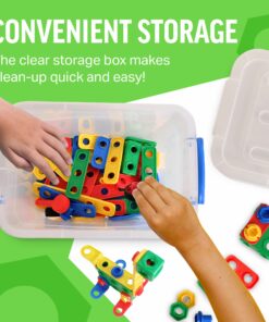 Brickyard Building Blocks STEM Toys - Educational Building Toys for Kids Ages 4-8 with 163 Pieces, Tools, Design Guide and Toy Storage Box, Gift for Boys & Girls 163 Piece 31 8123nijGhWL 1