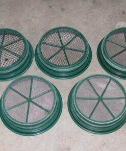 SE 13 1/4 Inch Stackable Classifier Gold Prospecting Pan Set - Includes 1/2" 1/4" 1/8" 1/12" and 1/20" Stainless Steel Mesh Sifting Pans, Green, 5 Pack 5 Pieces 30 81245GdjKZL