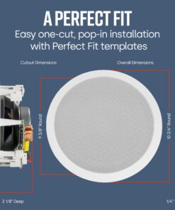 Polk Audio RC80i 2-way Premium In-Ceiling 8" Round Speakers, Set of 2 Perfect for Damp and Humid Indoor/Outdoor Placement - Bath, Kitchen, Covered Porches (White, Paintable-Grille) RC80i, 8 Inch 29 8124TmBHyzL