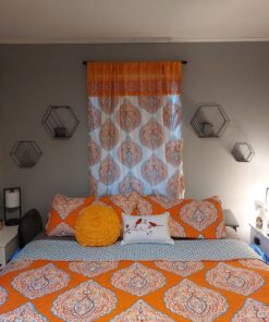 Lush Décor Harley Quilt Damask Pattern Reversible 5 Piece Bedding Set, King, Tangerine 53 81255iUd1dL