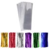 200 Pack 2" x 10" Clear Long Candy Cello Cellophane Treat Bags - 1.4mil thickness OPP Plastic Bags with 6 Mix Colors Twist Ties Perfect for Birthday Favor Candles Pretzel Icy Candy Popsicle 2'' x 10'' 41 8125vcpiwJL 1