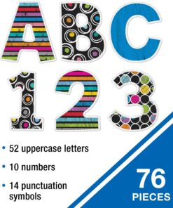 Carson Dellosa 152 Piece 4 Inch Colorful Chalkboard Bulletin Board Letters for Classroom, Uppercase Alphabet Letters, Numbers, Punctuation & Symbols, Cutout Letters for Bulletin Boards 23 8126rUKGIHL