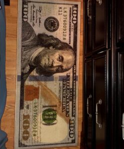 Machine Washable $100 Bill Design Non-Slip Rubberback 22x53 Modern Runner Rug for Hallway, Kitchen, Bedroom, 22" x 53", Multicolor Money New $100 Runner - 22" x 53" 35 8127e7yopyL