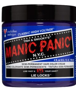 MANIC PANIC Lie Locks Hair Dye – Classic High Voltage - Semi Permanent Hair Color - Cool Medium Indigo Blue Shade - Vegan, PPD & Ammonia-Free - For Coloring Hair on Men & Women