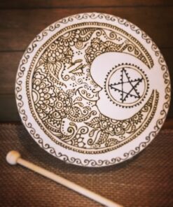 Foraineam 3 Pack 8 Inches Hand Drum Goatskin Drumhead Wood Frame Drum with Beater 14 812B7JXn4YL